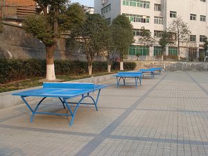 宜昌市第十四中学玻璃钢乒乓球桌